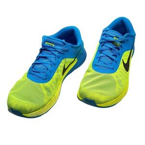 Nike LunarLaunch Mens 11 Running Shoes Volt Yellow Blue 654915-700 Lunarlon